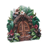 Maxbell Miniature Fairy Garden Door Wooden Garden Statue for Outdoor Lawn Decoration Green Leaf