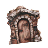 Maxbell Miniature Fairy Garden Door Wooden Garden Statue for Outdoor Lawn Decoration Brown Trunk