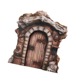 Maxbell Miniature Fairy Garden Door Wooden Garden Statue for Outdoor Lawn Decoration Brown Trunk