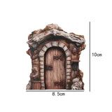 Maxbell Miniature Fairy Garden Door Wooden Garden Statue for Outdoor Lawn Decoration Brown Trunk
