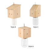 Maxbell Wooden Carpenter Bee Cage Garden Decor for Outdoor Garden Decoration Orchard Style A