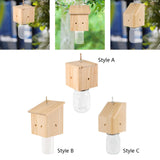 Maxbell Wooden Carpenter Bee Cage Garden Decor for Outdoor Garden Decoration Orchard Style A