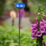 Maxbell Bee Feeder Stake Ornament Bee Watering Station for Park Yards Bird Lover Gift blue