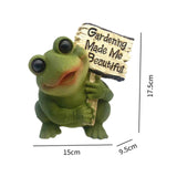 Maxbell Resin Frog Figurine Micro Landscape Outdoor Statue for Garden Backyard Patio Style B