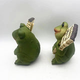 Maxbell Resin Frog Figurine Micro Landscape Outdoor Statue for Garden Backyard Patio Style B