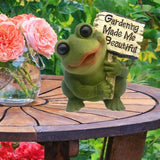 Maxbell Resin Frog Figurine Micro Landscape Outdoor Statue for Garden Backyard Patio Style B