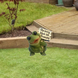 Maxbell Resin Frog Figurine Micro Landscape Outdoor Statue for Garden Backyard Patio Style B