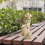 Maxbell Resin Golden Retriever Statue Birdbath for Courtyard Balcony Cute Decorative