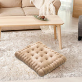 Maxbell Biscuit Shaped Seat Cushion Tatami Floor Cushion for Chair Sofa Balcony Home Light Coffee