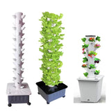 Maxbell 2xVertical Garden Planter Hydroponics Growing Tower for Peppers Indoor Outdoor 5 Holes Single Tier