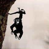 Maxbell Monkey Statue Hanging Tree Art Artwork Yard Silhouette for Lawn Patio