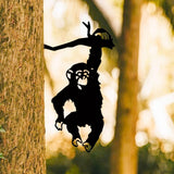 Maxbell Monkey Statue Hanging Tree Art Artwork Yard Silhouette for Lawn Patio