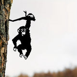 Maxbell Monkey Statue Hanging Tree Art Artwork Yard Silhouette for Lawn Patio
