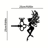 Maxbell Fairy Silhouette Statue Garden Art Sculpture for Patio Fence Roof Mount