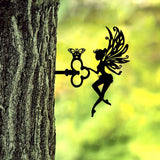 Maxbell Fairy Silhouette Statue Garden Art Sculpture for Patio Fence Roof Mount