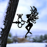 Maxbell Fairy Silhouette Statue Garden Art Sculpture for Patio Fence Roof Mount