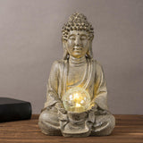 Maxbell Buddha Statue with Light Collectible Figurine for Living Room Indoor Bedroom