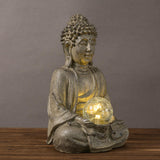 Maxbell Buddha Statue with Light Collectible Figurine for Living Room Indoor Bedroom