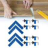 Maxbell 4x 90 Degree Right Angle Clamp Positioning Squares for Drawers DIY Carpenter Blue
