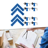 Maxbell 4x 90 Degree Right Angle Clamp Positioning Squares for Drawers DIY Carpenter Blue