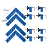 Maxbell 4x 90 Degree Right Angle Clamp Positioning Squares for Drawers DIY Carpenter Blue