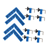 Maxbell 4x 90 Degree Right Angle Clamp Positioning Squares for Drawers DIY Carpenter Blue