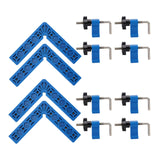 Maxbell 4x 90 Degree Right Angle Clamp Positioning Squares for Drawers DIY Carpenter Blue