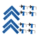 Maxbell 4x 90 Degree Right Angle Clamp Positioning Squares for Drawers DIY Carpenter Blue