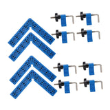 Maxbell 4x 90 Degree Right Angle Clamp Positioning Squares for Drawers DIY Carpenter Blue