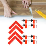 Maxbell 4x 90 Degree Right Angle Clamp Positioning Squares for Drawers DIY Carpenter Red