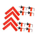Maxbell 4x 90 Degree Right Angle Clamp Positioning Squares for Drawers DIY Carpenter Red