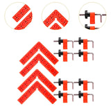 Maxbell 4x 90 Degree Right Angle Clamp Positioning Squares for Drawers DIY Carpenter Red