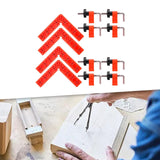 Maxbell 4x 90 Degree Right Angle Clamp Positioning Squares for Drawers DIY Carpenter Red