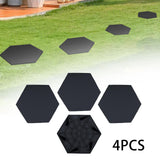 Maxbell 4x Garden Stepping Stones Fake Decorative Garden Mat for Outdoor Landscaping Hexagon Shape
