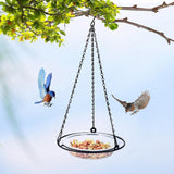 Maxbell Hanging Bird Bath Bird Seed Decoration Hanging Tray for Patio Deck Courtyard