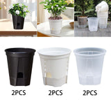 Maxbell 2 Pieces Plant Pot Planters with Drainage Holes for Outdoor Living Room Yard Black