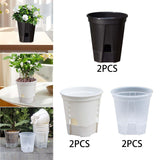 Maxbell 2 Pieces Plant Pot Planters with Drainage Holes for Outdoor Living Room Yard Black