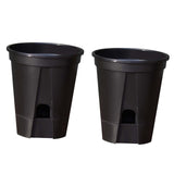 Maxbell 2 Pieces Plant Pot Planters with Drainage Holes for Outdoor Living Room Yard Black