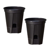 Maxbell 2 Pieces Plant Pot Planters with Drainage Holes for Outdoor Living Room Yard Black