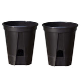 Maxbell 2 Pieces Plant Pot Planters with Drainage Holes for Outdoor Living Room Yard Black