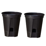 Maxbell 2 Pieces Plant Pot Planters with Drainage Holes for Outdoor Living Room Yard Black