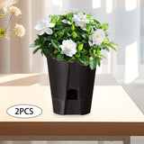 Maxbell 2 Pieces Plant Pot Planters with Drainage Holes for Outdoor Living Room Yard Black