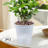 Maxbell 2 Pieces Plant Pot Planters with Drainage Holes for Outdoor Living Room Yard Clear