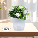 Maxbell 2 Pieces Plant Pot Planters with Drainage Holes for Outdoor Living Room Yard Clear