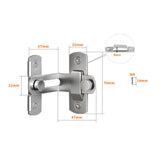 Maxbell Barn Door Lock Garden Bathroom Versatile Room Heavy Duty Office Carbon Steel 90 Degree Angle