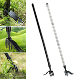 Maxbell Stand up Weeder Removal Tool Stainless Steel Weed Puller with Adjustable Rod Black