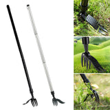 Maxbell Stand up Weeder Removal Tool Stainless Steel Weed Puller with Adjustable Rod Black