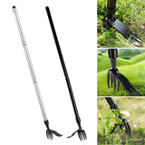 Maxbell Stand up Weeder Removal Tool Stainless Steel Weed Puller with Adjustable Rod Black