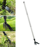 Maxbell Stand up Weeder Removal Tool Stainless Steel Weed Puller with Adjustable Rod Silver