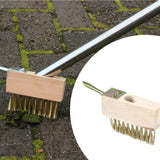 Maxbell Crack Weeder Wire Brush Grout Brush Cleaner for Patio Stones Pavers Driveway with Pointed Handle
